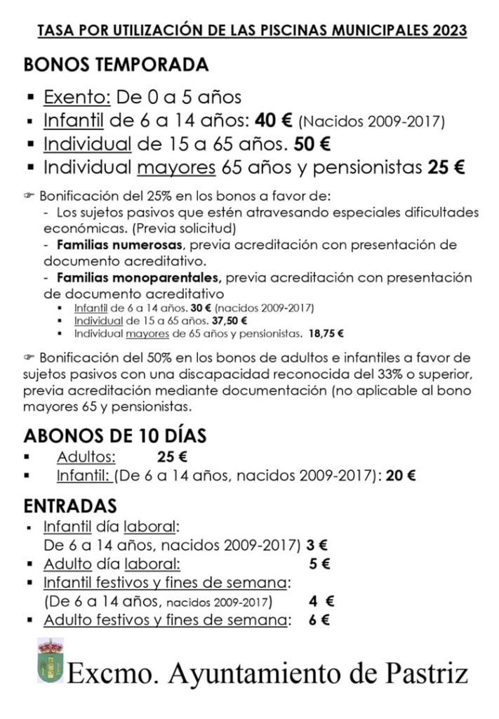 piscinas municipales