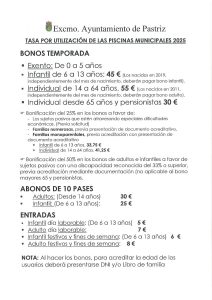Tasa piscinas municipales